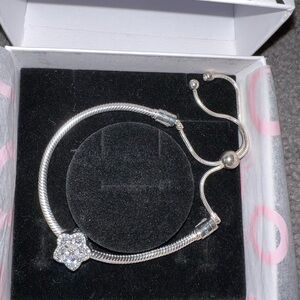 Pandora sterling silver snow flake adjustable bracelet